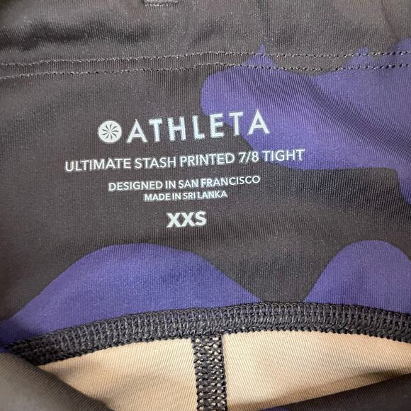 Athleta Ultimate Stash Printed 7/8 Tight Leggings Camo Multicolor XXS - Picture 3 of 12